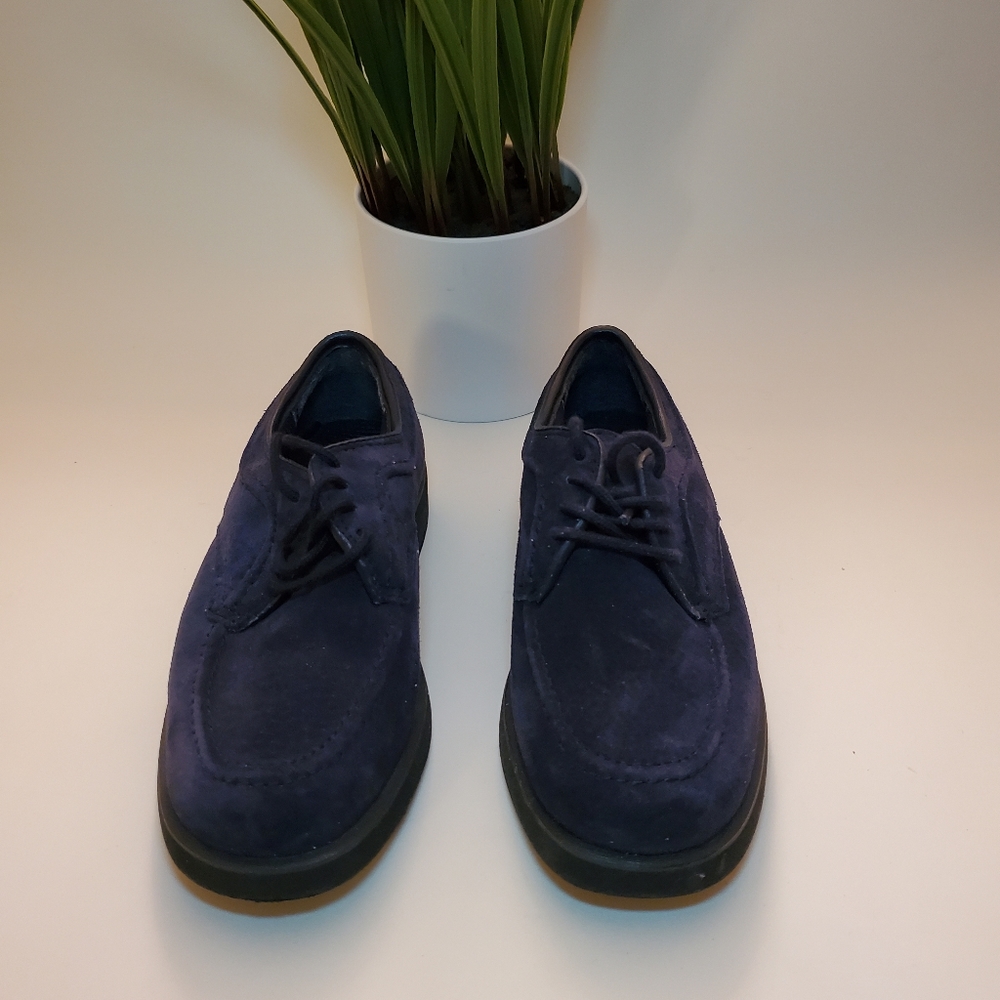 Vintage Hush Puppies Classic Oxford Shoes, Black Suede Kids Shoes. Size 11.M